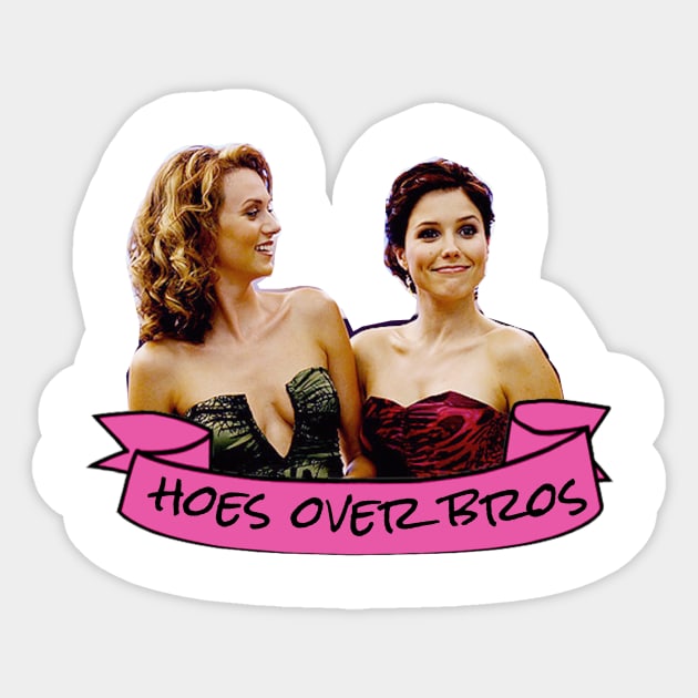 Hoes Over Bros Sticker by lunalovebad